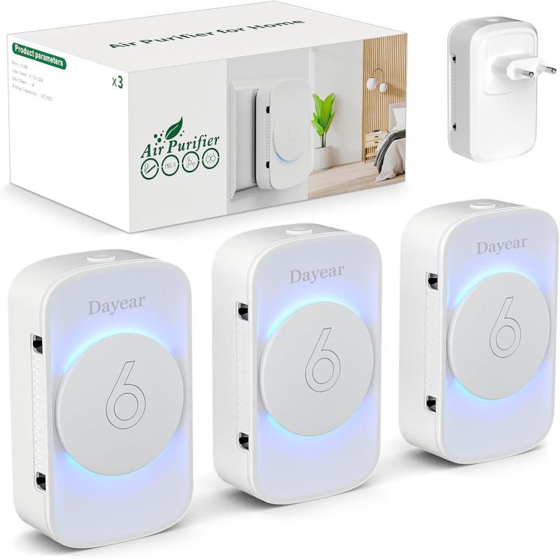 Purificador de Aire por iones negativos, pack de 3, sin filtro