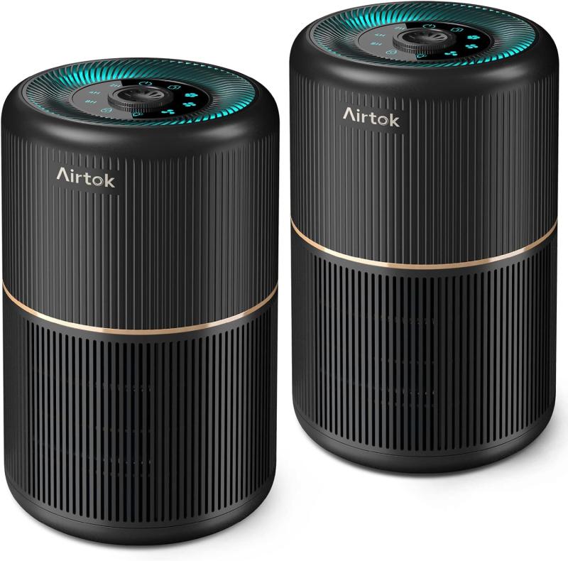 AIRTOK Pack de 2 purificadores de aire con filtro HEPA